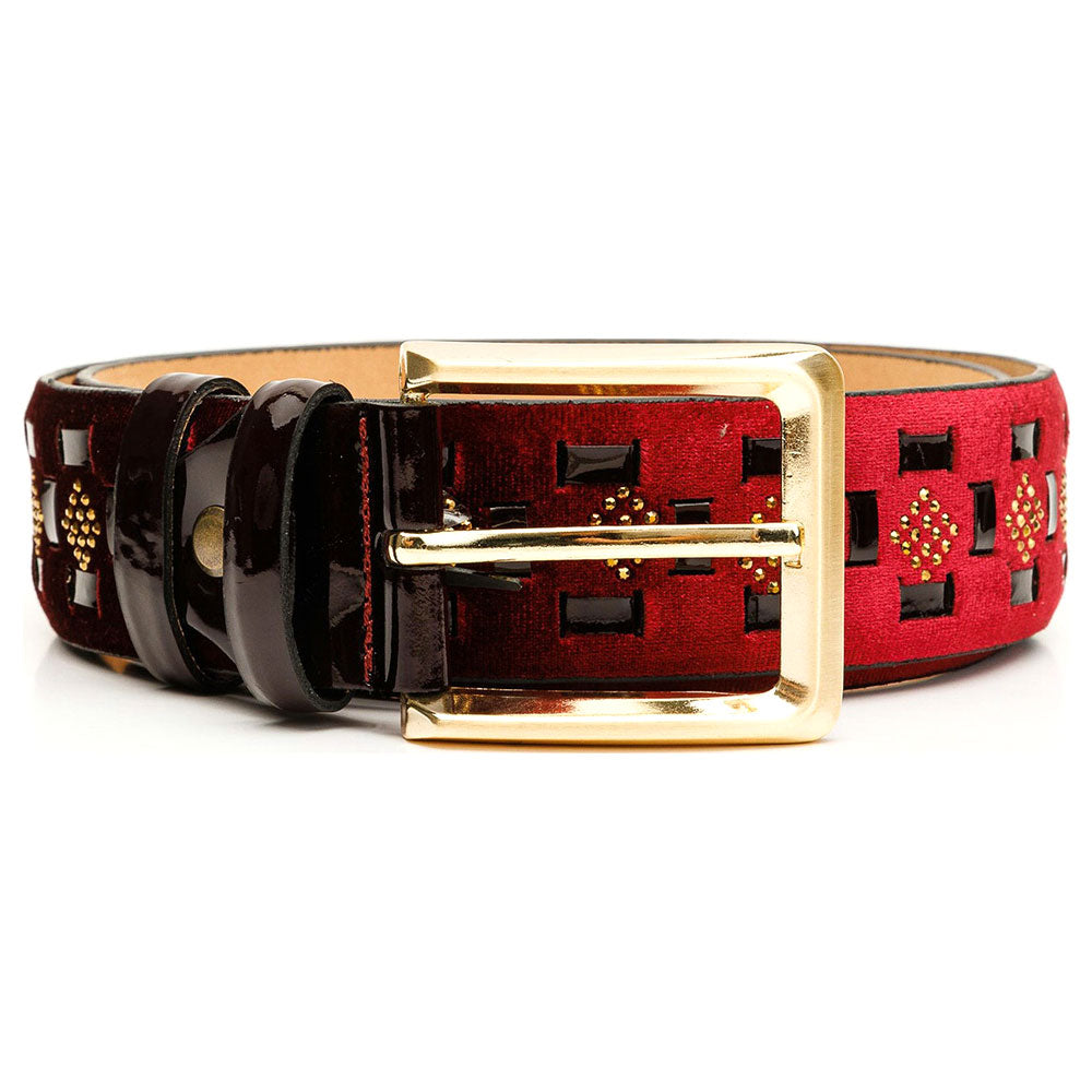 Vinci Leather The Vicino Burgundy Leather Belt