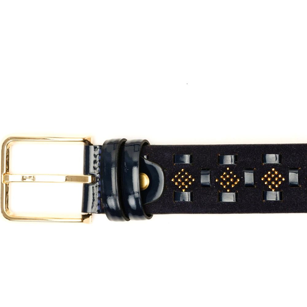 Vinci Leather The Vicino Navy Leather Belt