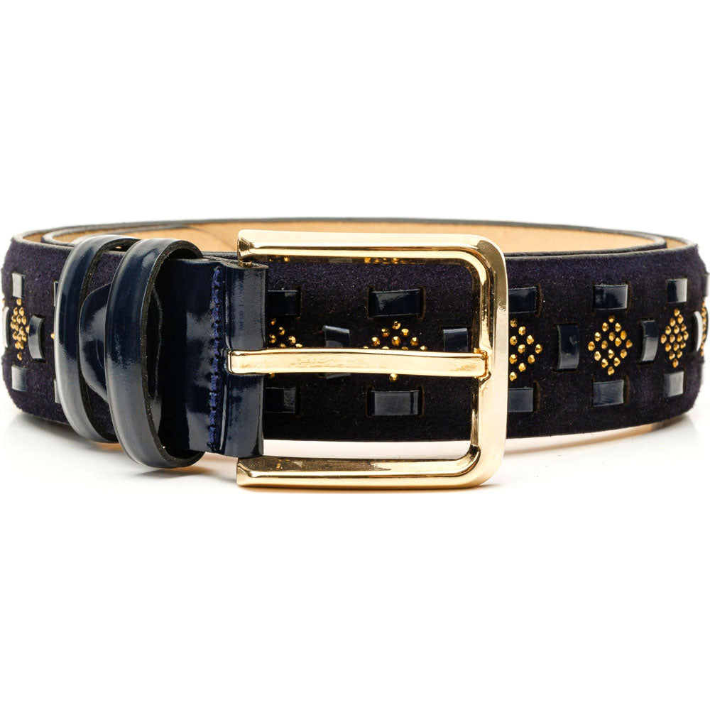 Vinci Leather The Vicino Navy Leather Belt