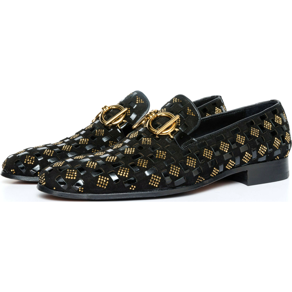 Vinci Leather The Vicino Shoe Black Bit Dress Loafer (11621-1)