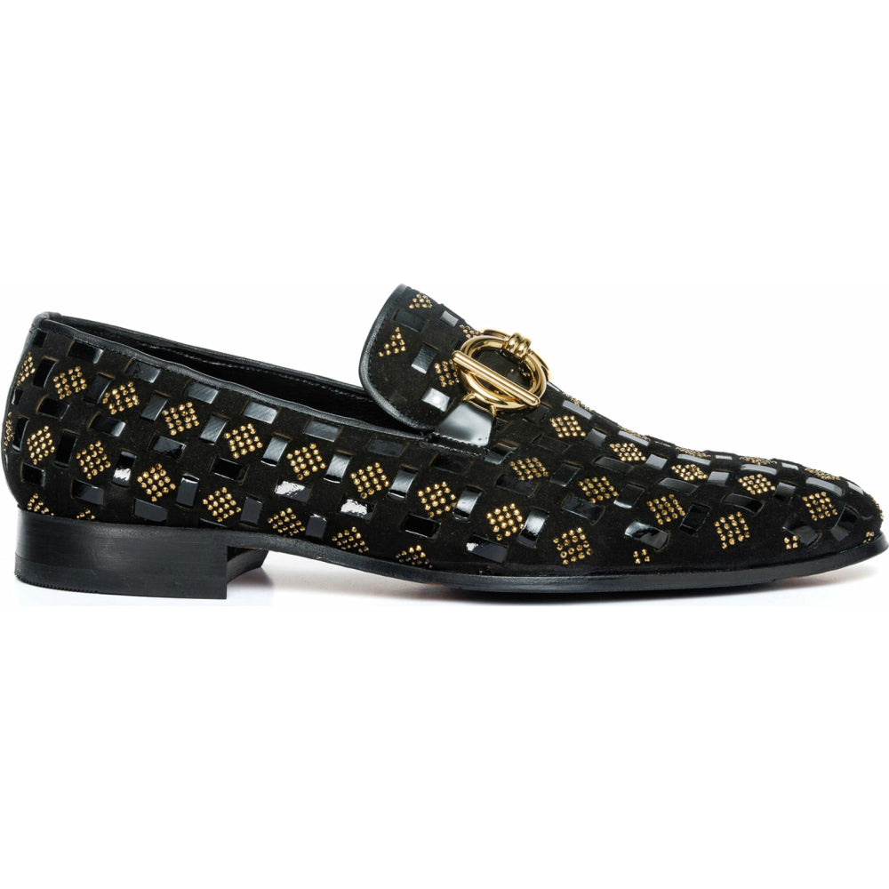 Vinci Leather The Vicino Shoe Black Bit Dress Loafer (11621-1)