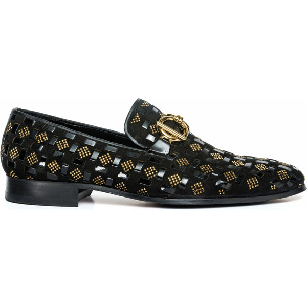 Vinci Leather The Vicino Shoe Black Bit Dress Loafer (11621-1)