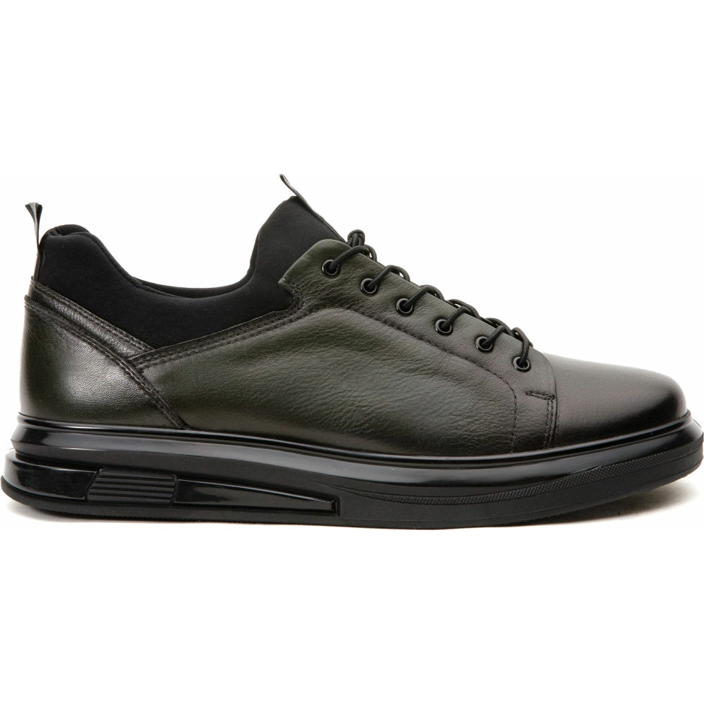 Vinci Leather The Vilnius Green Leather Sneaker