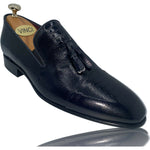 Vinci Leather The Washington Dark Blue Leather Tassel Loafer (10661)
