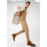 Vinci Leather The Wellington Brown Handwoven Leather Boot With A Zipper (12721 T-5)