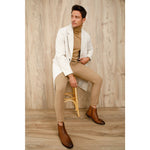 Vinci Leather The Wellington Brown Handwoven Leather Boot With A Zipper (12721 T-5)