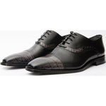 Vinci Leather The Yukon Black Single Brogue Cap Toe Oxford Shoe (16009)