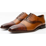 Vinci Leather The Yukon Brown Single Brogue Cap Toe Oxford Shoe (16009)