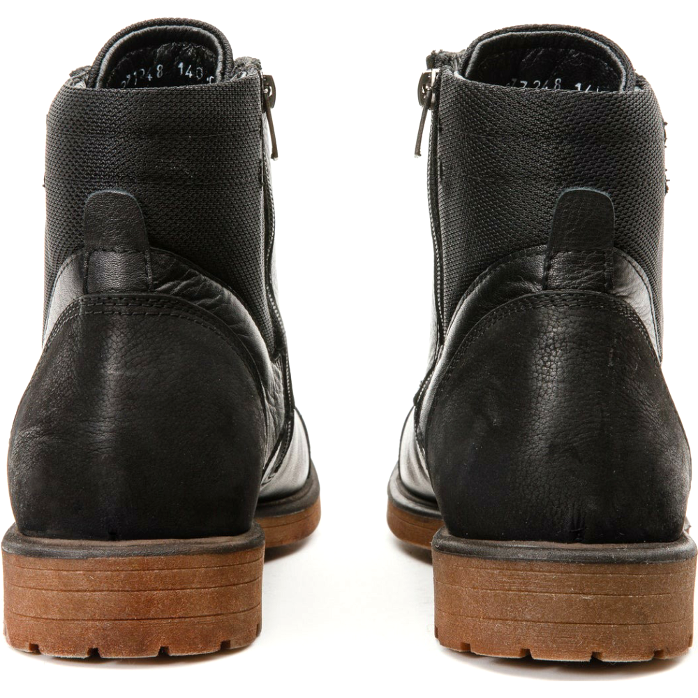 Vinci Leather The Zagreb Black Leather Cap Toe Lace Up Boot With A Zipper (14020)