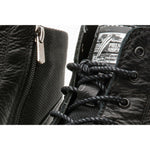 Vinci Leather The Zagreb Black Leather Cap Toe Lace Up Boot With A Zipper (14020)