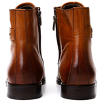 Vinci Leather The Zeus Brown Leather Lace-up Boot With A Zipper (16071 T-1)