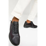 Vinci Leather The Zona Black Leather Sneaker (15123)