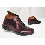 Vinci Leather The Zona Burgundy Leather Sneaker (15123)