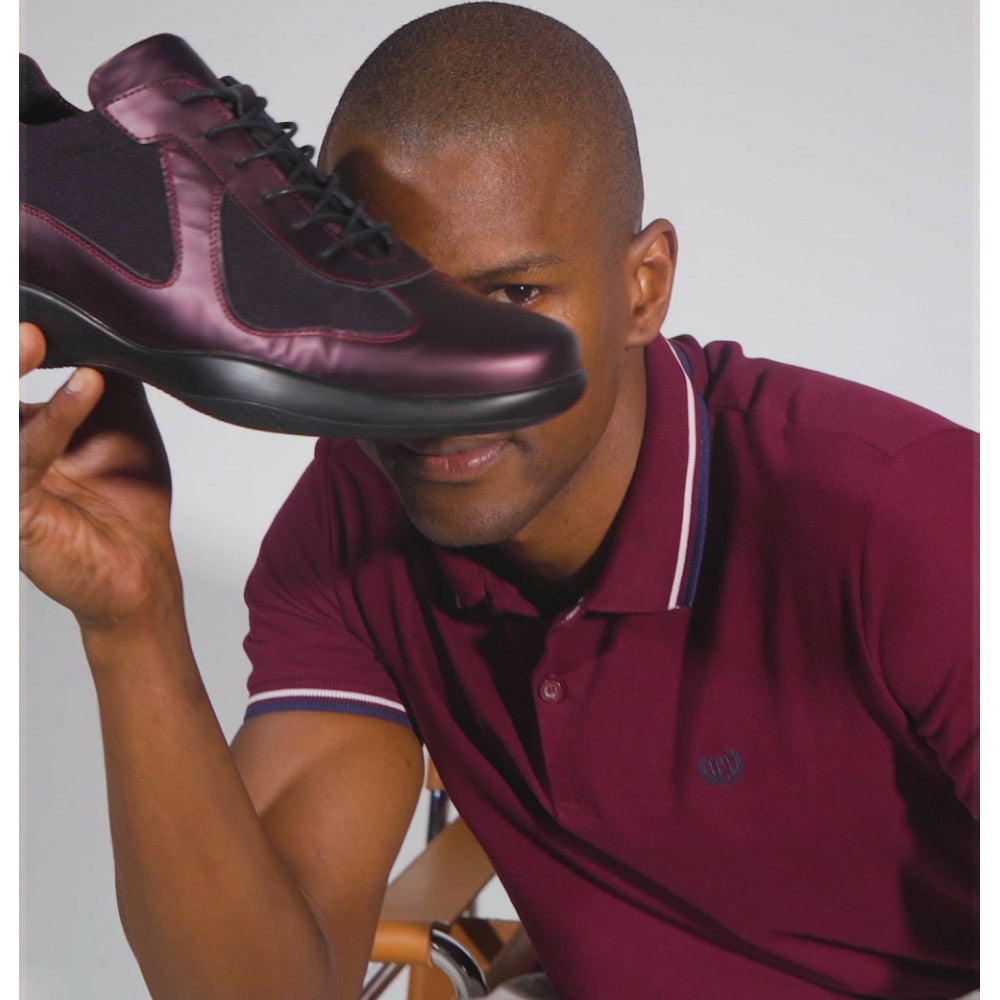 Vinci Leather The Zona Burgundy Leather Sneaker (15123)