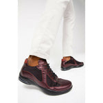 Vinci Leather The Zona Burgundy Leather Sneaker (15123)