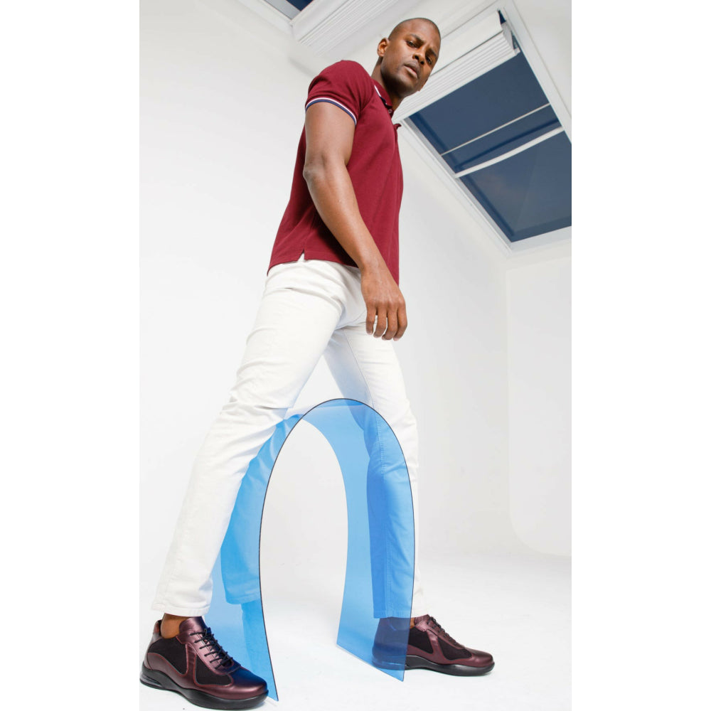 Vinci Leather The Zona Burgundy Leather Sneaker (15123)