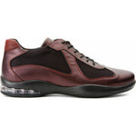 Vinci Leather The Zona Burgundy Leather Sneaker (15123)