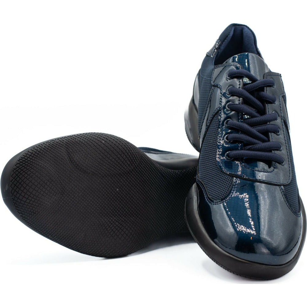 Vinci Leather The Zona Navy Leather Sneaker (15123)
