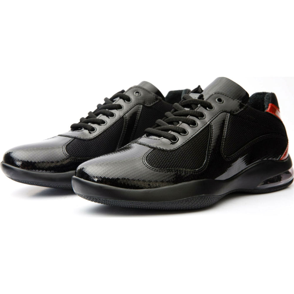Vinci Leather The Zona Black / Red Leather Sneaker (15123)