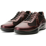 Vinci Leather The Zona Burgundy Leather Sneaker (15123)