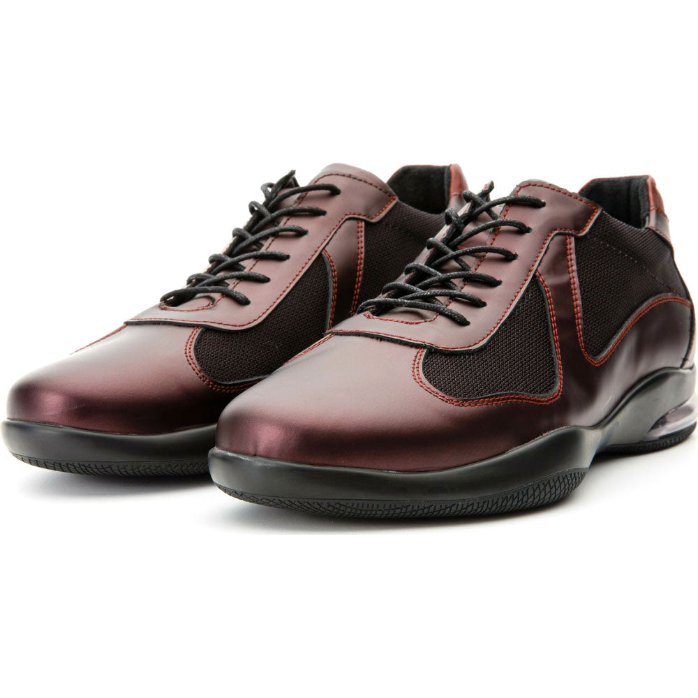 Vinci Leather The Zona Burgundy Leather Sneaker (15123)