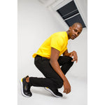 Vinci Leather The Sonoma Black / Yellow Leather Sneaker (15058)