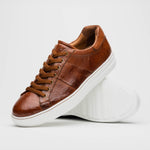 Zelli Vivo Italian Tumbled Calfskin Sneakers Safari Tobacco (65-348-CGN)