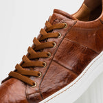 Zelli Vivo Italian Tumbled Calfskin Sneakers Safari Tobacco (65-348-CGN)