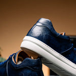 Zelli Vivo Italian Tumbled Calfskin Sneakers Safari Jean (65-348-NVY)