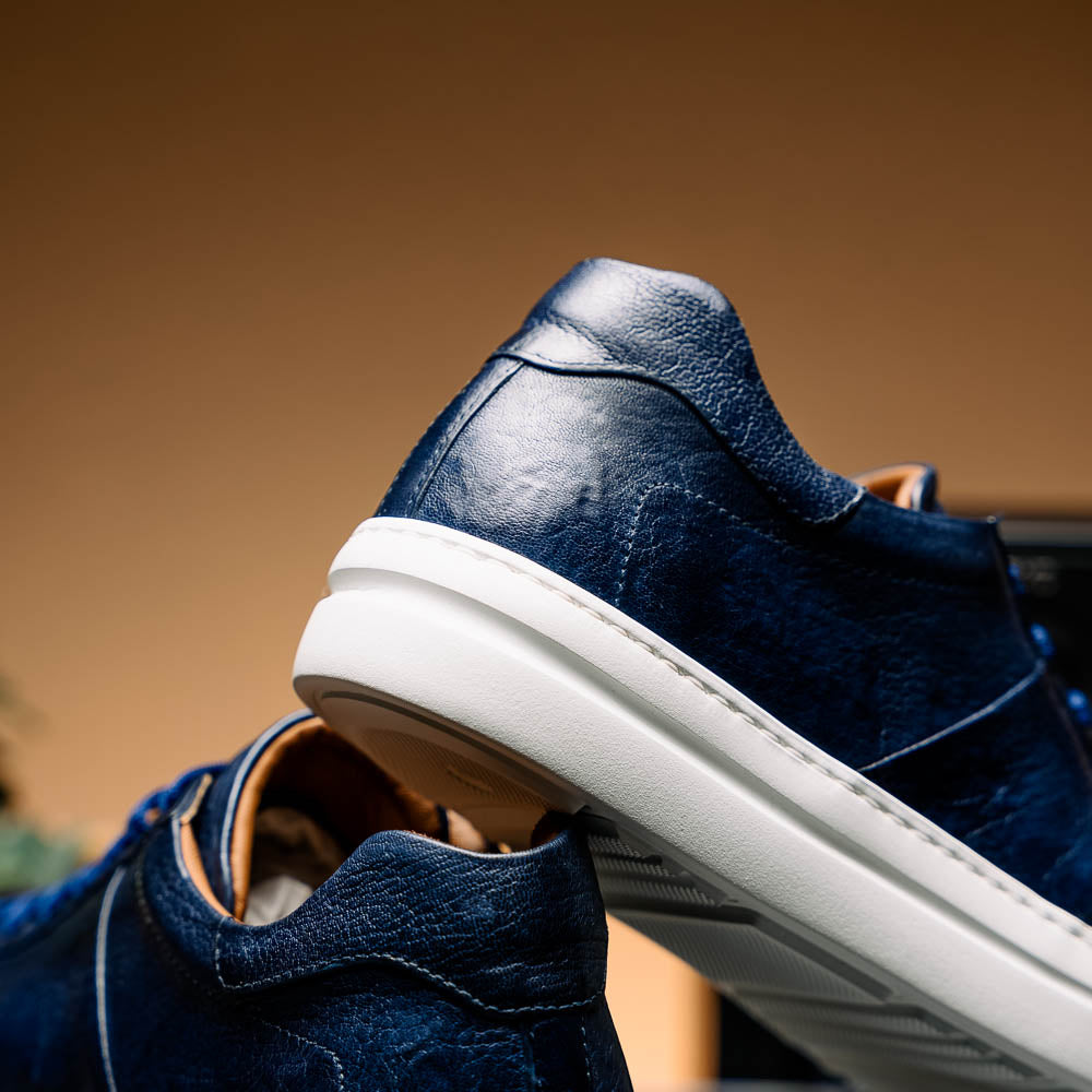 Zelli Vivo Italian Tumbled Calfskin Sneakers Safari Jean (65-348-NVY)