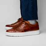 Zelli Vivo Italian Tumbled Calfskin Sneakers Safari Tobacco (65-348-CGN)