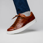 Zelli Vivo Italian Tumbled Calfskin Sneakers Safari Tobacco (65-348-CGN)