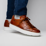Zelli Vivo Italian Tumbled Calfskin Sneakers Safari Tobacco (65-348-CGN)