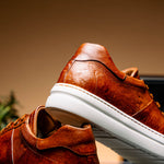 Zelli Vivo Italian Tumbled Calfskin Sneakers Safari Tobacco (65-348-CGN)