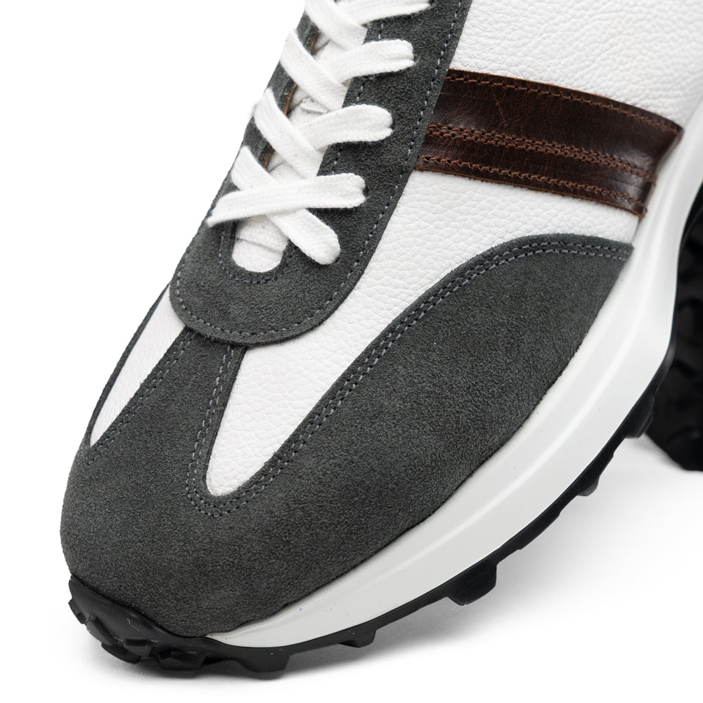 Marco Di Milano Volterra Calfskin & Suede Sneaker White / Grey