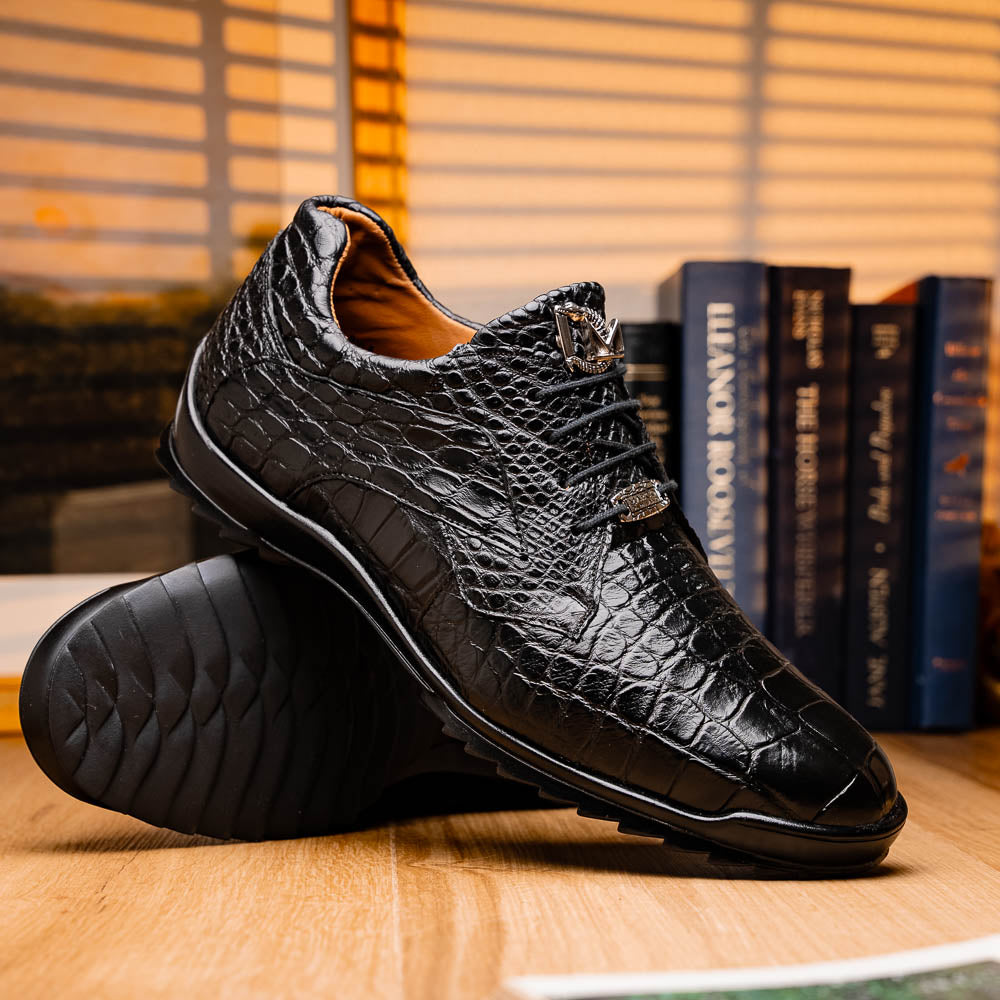 Marco Di Milano Vulcan Alligator Sneakers Black