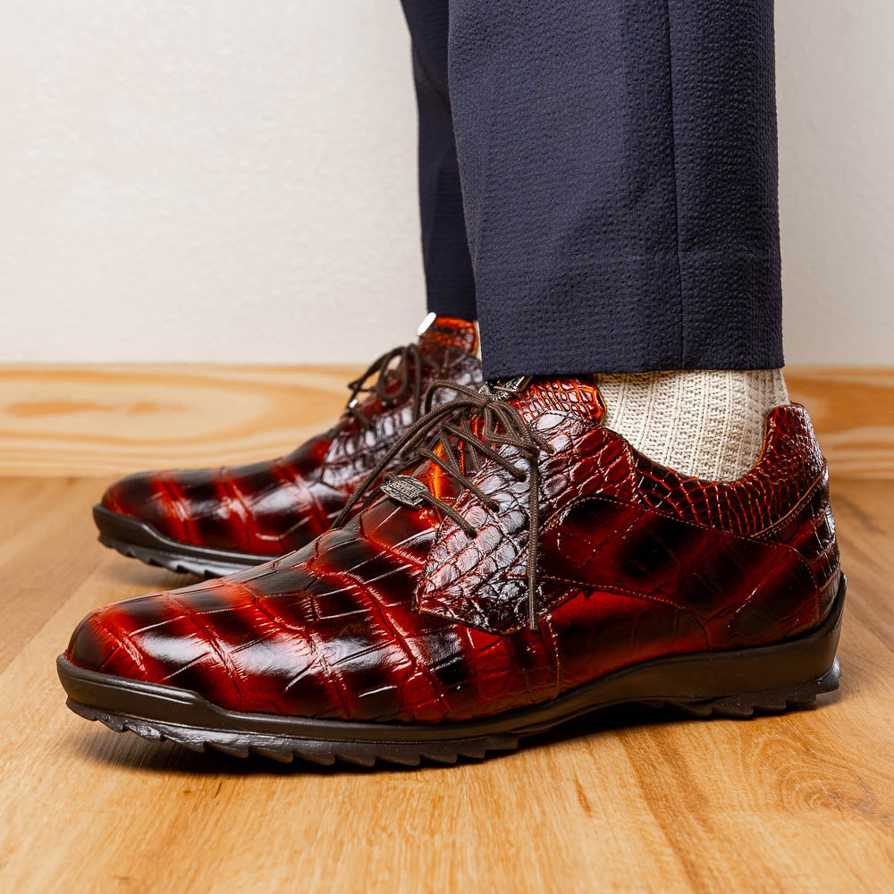 Marco Di Milano Vulcan Alligator Sneakers Rustic Cognac