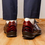 Marco Di Milano Vulcan Alligator Sneakers Rustic Cognac