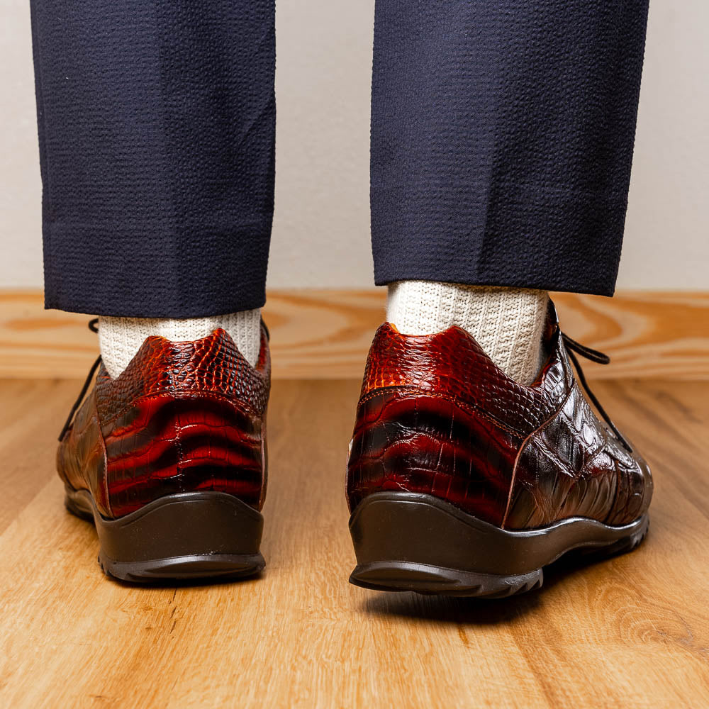 Marco Di Milano Vulcan Alligator Sneakers Rustic Cognac