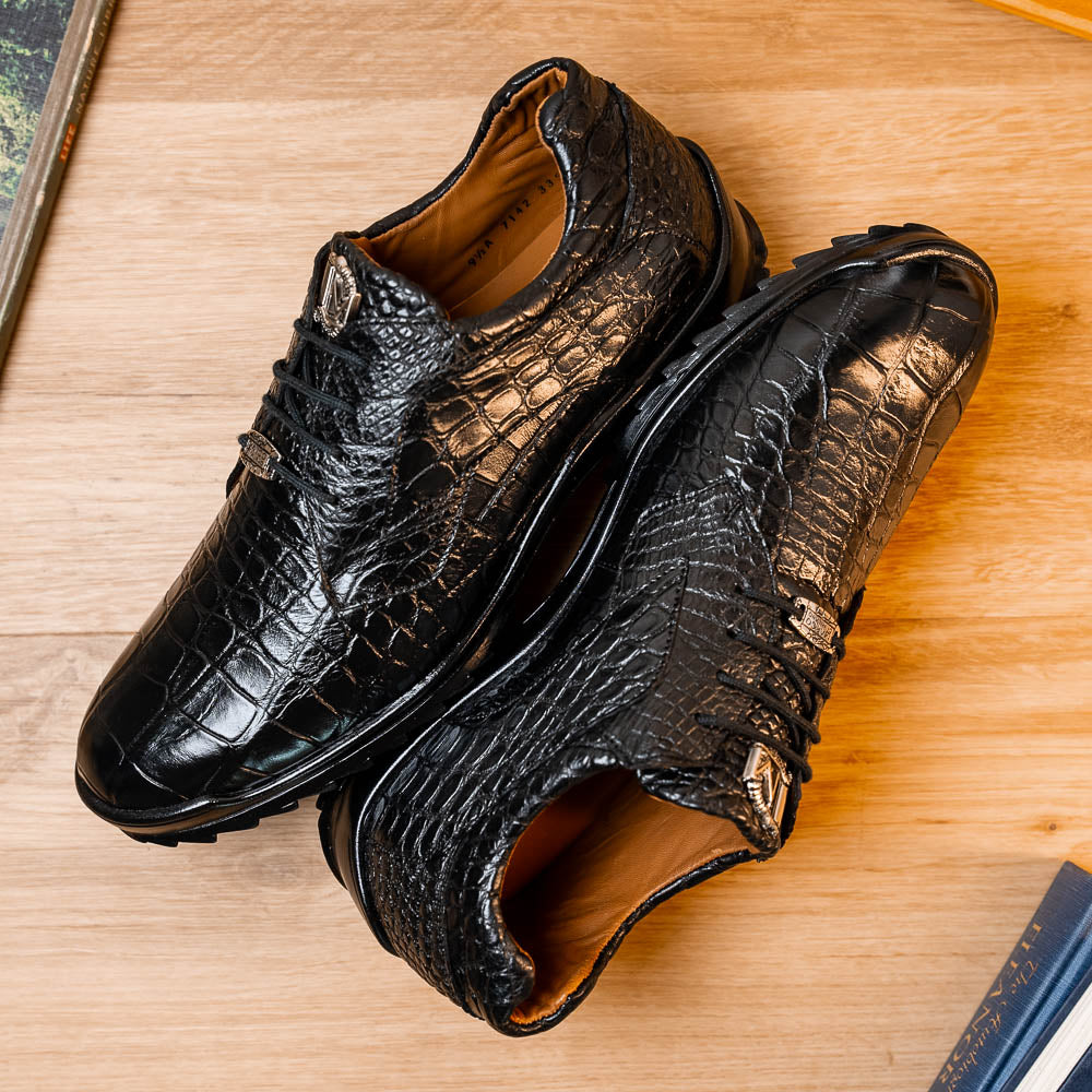 Marco Di Milano Vulcan Alligator Sneakers Black