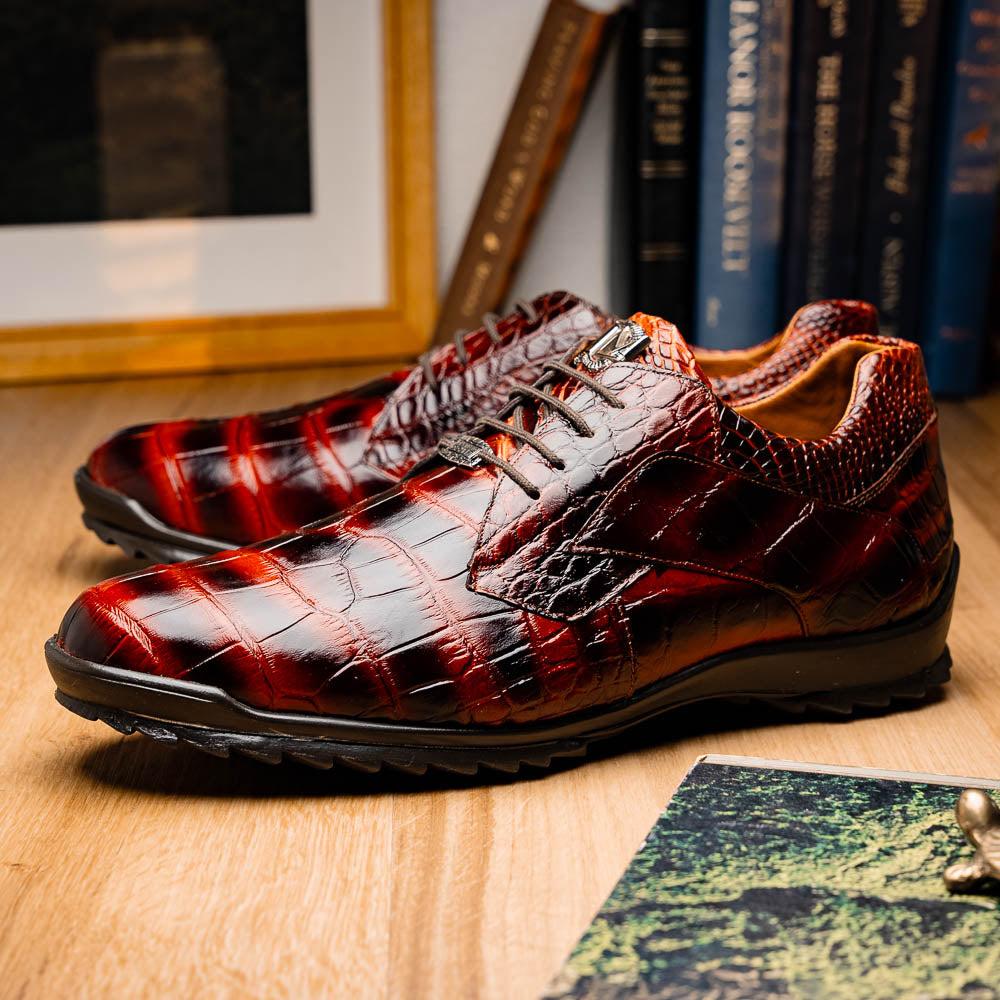 Marco Di Milano Vulcan Alligator Sneakers Rustic Cognac