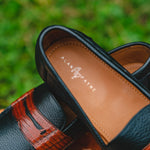 Alan Payne Wellesley II Deerskin Penny Loafers Black / Brown