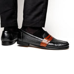 Alan Payne Wellesley II Deerskin Penny Loafers Black / Brown