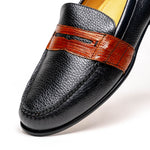 Alan Payne Deerskin Penny Loafers Black / Brown