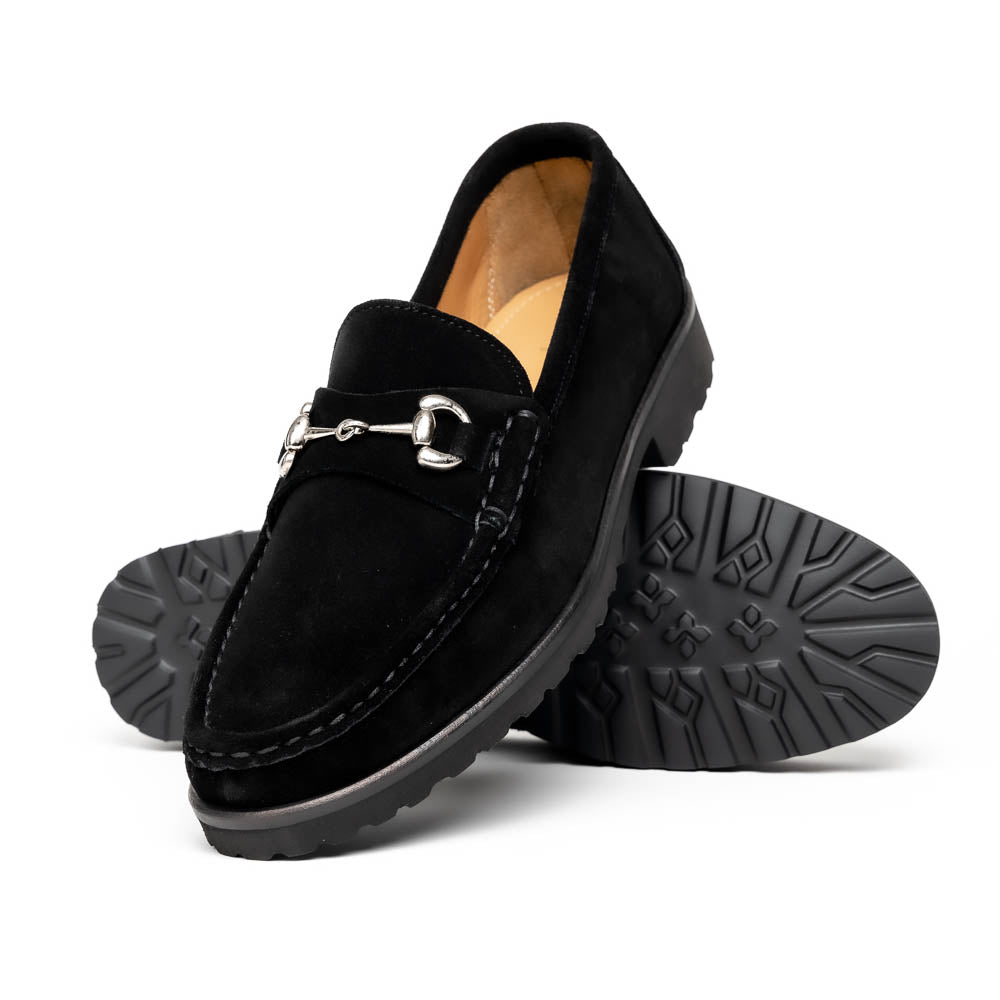 Alan Payne Wharton Suede Bit Loafers Black