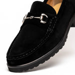 Alan Payne Wharton Suede Bit Loafers Black