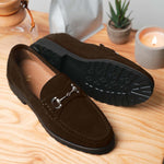 Alan Payne Wharton Suede Bit Loafers Brown