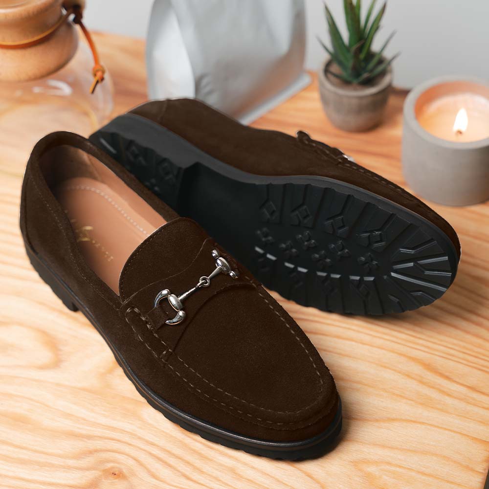 Alan Payne Wharton Suede Bit Loafers Brown