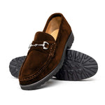 Alan Payne Wharton Suede Bit Loafers Brown
