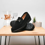 Alan Payne Wharton Suede Bit Loafers Black